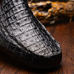 Remo // Caiman Leather Penny Loafers // Black (US: 8.5)