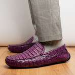 Remo // Caiman Leather Penny Loafers // Purple (US: 10.5)