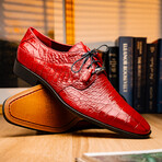 Fitipaldi // Alligator Leather Derby Shoes // Red (US: 8.5)