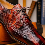 Fitipaldi // Alligator Leather Derby Shoes // Rustic Cognac (US: 8.5)