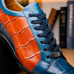 Cairo // Alligator Leather Sneakers // Blue Jean + Honey (US: 9)