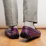 Remo // Caiman Leather Penny Loafers // Purple (US: 10.5)