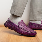 Remo // Caiman Leather Penny Loafers // Purple (US: 10.5)