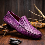 Remo // Caiman Leather Penny Loafers // Purple (US: 10.5)