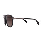 Rag & Bone // Men's RNB1074-S-807 Aviator Sunglasses // Black Silver + Brown Gradient