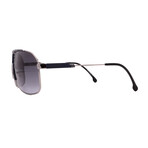 Carrera // Men's // 1043/S DTY Aviator Sunglasses // Matte Blue Silver + Gray Gradient