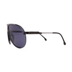 Carrera // Men's // Superchampion V81 Aviator Sunglasses // Black Silver + Gray