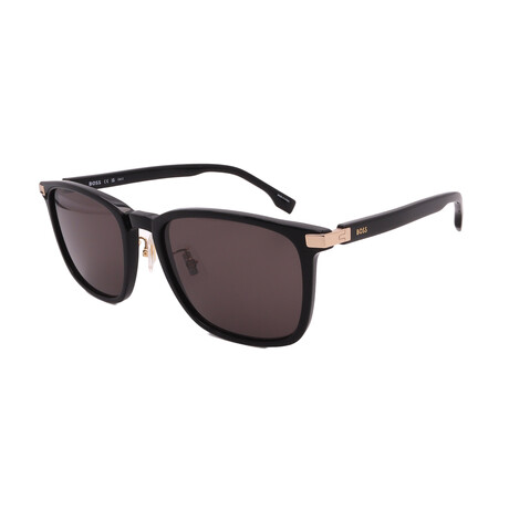 Hugo Boss // Men's 1406/F/SK 2M2 Square Sunglasses // Black Gold + Grey