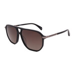 Rag & Bone // Men's RNB1074-S-807 Aviator Sunglasses // Black Silver + Brown Gradient