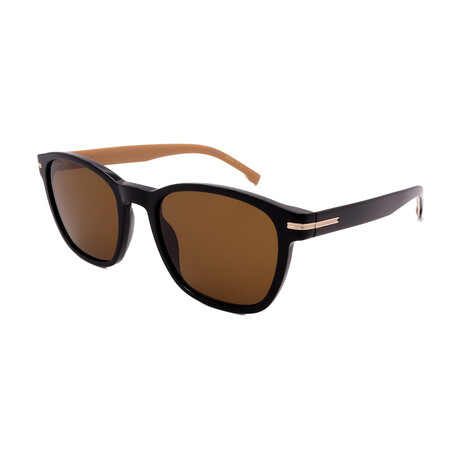 Hugo Boss // Men's 1505/S 0807 Square Sunglasses // Black Gold + Brown