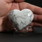 Genuine Polished Howlite Heart with velvet pouch