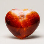 Genuine Polished Gem Carnelian Agate Heart with a Black Velvet Pouch // Small