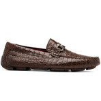 Parma // Caiman Belly Leather Bit Loafers // Brown (US: 10.5)