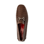 Parma // Caiman Belly Leather Bit Loafers // Brown (US: 10.5)