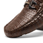 Parma // Caiman Belly Leather Bit Loafers // Brown (US: 10.5)