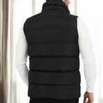 Striped Quilted Vest // Black (S)