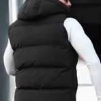 Hooded Puffer Vest // Black (S)