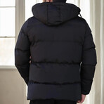 Puffer Jacket // Black + Orange (S)