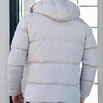 Puffer Jacket // White + Black (S)