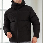 Highneck Puffer Jacket // Black (S)