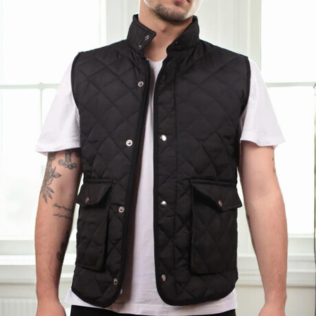 Diamond Quilted Vest // Black (S)