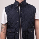 Diamond Quilted Vest // Dark Blue (S)