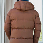 Puffer Jacket // Tan + Black (S)