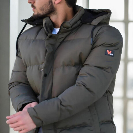 Puffer Jacket // Gray + Black (S)