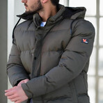 Puffer Jacket // Gray + Black (S)