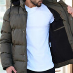 Puffer Jacket // Gray + Black (S)