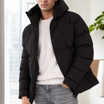 Highneck Puffer Jacket // Black (S)