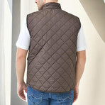 Diamond Quilted Vest // Brown (S)