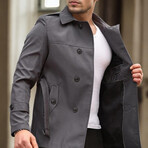 Lightweight w/Belt Detail Pea Coat // Gray (S)