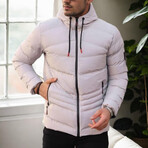 Slim Fit Hooded Puffer Jacket // White (S)