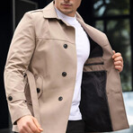 Lightweight w/Belt Detail Pea Coat // Beige (S)