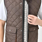 Diamond Quilted Vest // Brown (S)