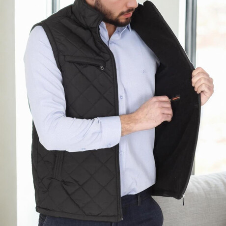 Lined Quilted Vest // Black (M)