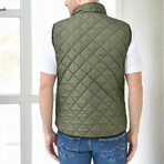 Diamond Quilted Vest // Khaki (XL)