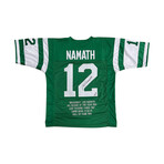 Joe Namath Autographed New York Jets Replica Stat Jersey