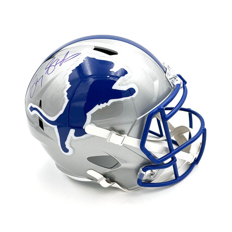 Barry Sanders Autographed Detroit Lions Throwback Replica Helmet