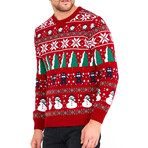 Crewneck Christmas Patterned New Year Sweater // Red (S)