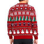 Crewneck Christmas Patterned New Year Sweater // Red (S)