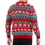 Crewneck Deer Christmas Patterned New Year Sweater // Red (2XL)