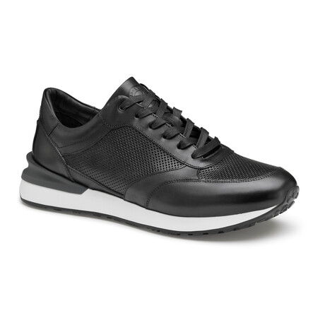 Briggs Jogger Calfskin Leather Sneaker // Black (8)