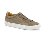 Jake Lace-To-Toe Croc Embossed Leather Sneaker // Taupe (8)