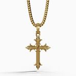 14k Gold Over Brass Cross (Small)