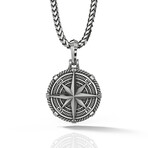 Voyager // Silver Compass Pendant (Small)