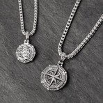 Voyager // Silver Compass Pendant (Small)