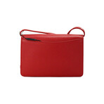 Hampshire Small Embossed Logo Smooth Leather Crossbody Handbag // Red