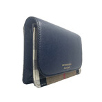 Hampshire Small Derby Leather Crossbody Bag // Check + Navy Blue